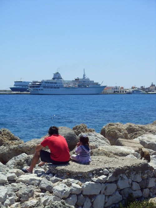 Blick auf Rhodos Hafen